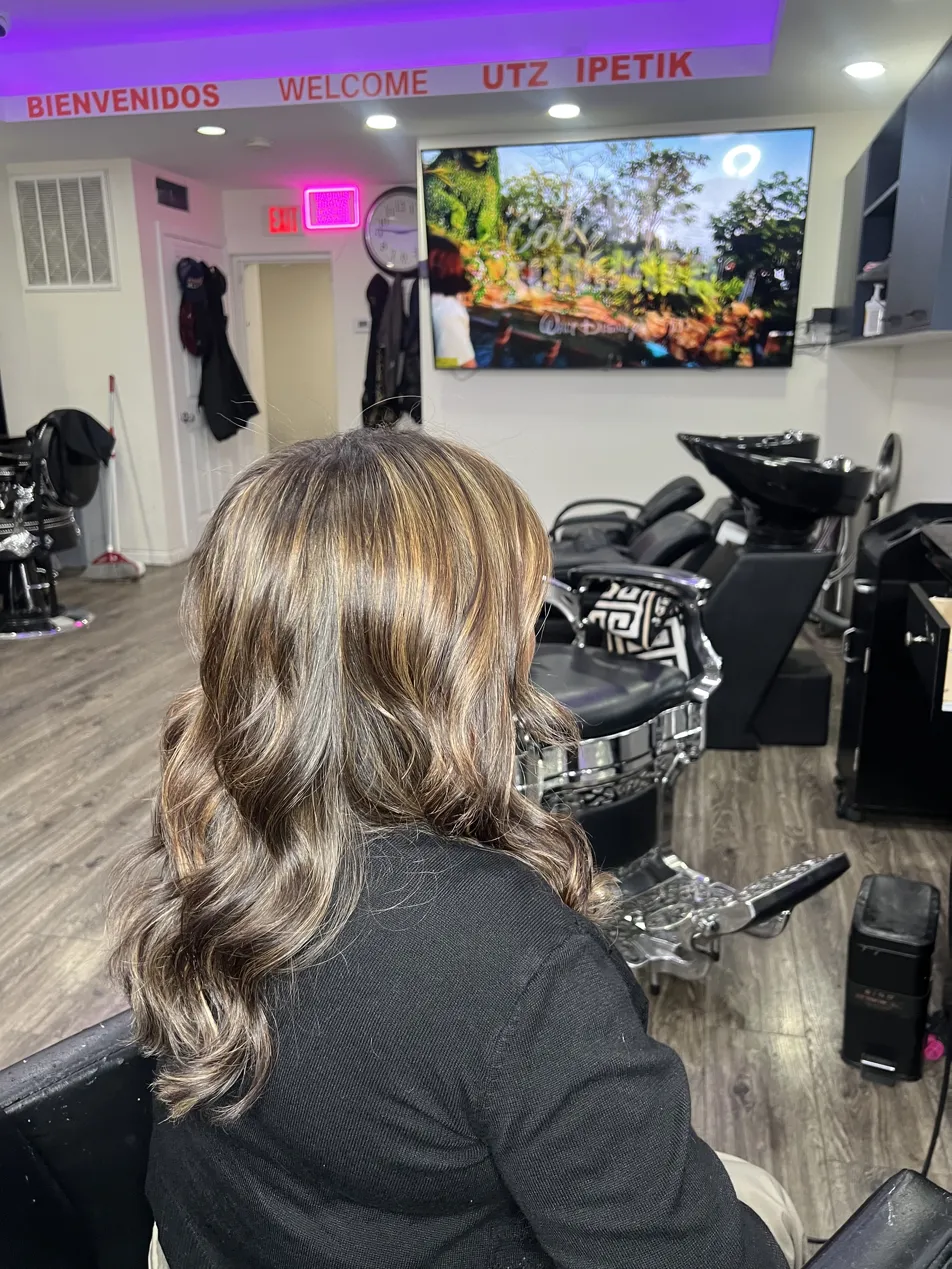 Highlighted brunette balayage at F.R.G. No. 4